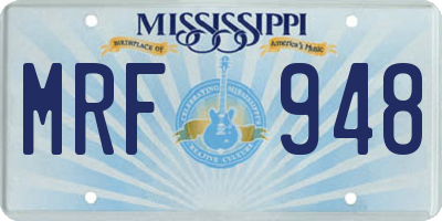 MS license plate MRF948