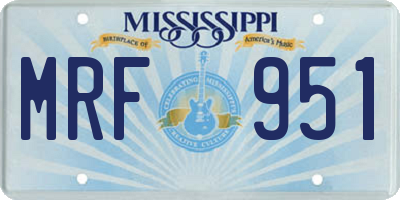 MS license plate MRF951