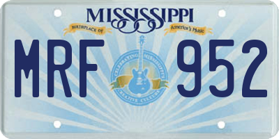 MS license plate MRF952