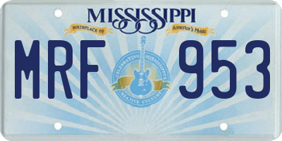MS license plate MRF953