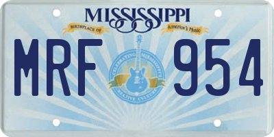 MS license plate MRF954
