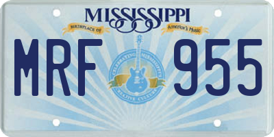 MS license plate MRF955