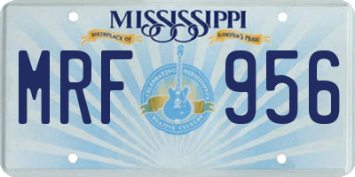 MS license plate MRF956