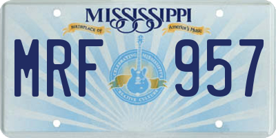 MS license plate MRF957