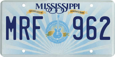 MS license plate MRF962