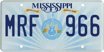 MS license plate MRF966