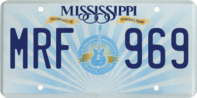 MS license plate MRF969