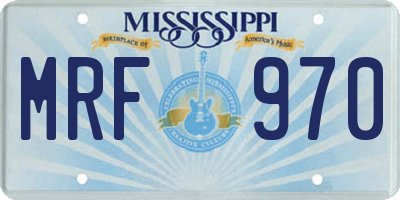 MS license plate MRF970