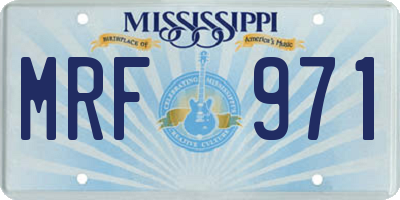 MS license plate MRF971