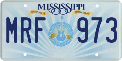 MS license plate MRF973