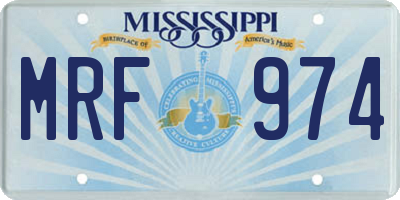MS license plate MRF974