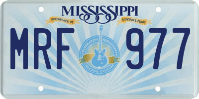 MS license plate MRF977