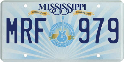 MS license plate MRF979