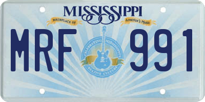 MS license plate MRF991