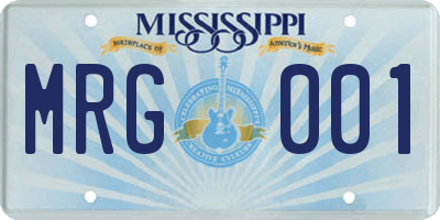 MS license plate MRG001