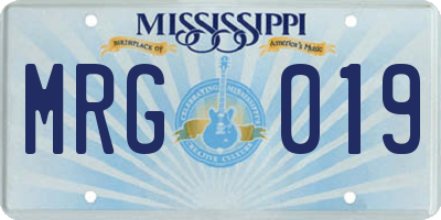 MS license plate MRG019