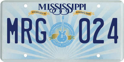 MS license plate MRG024
