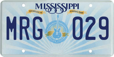 MS license plate MRG029