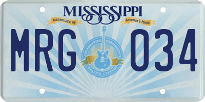 MS license plate MRG034