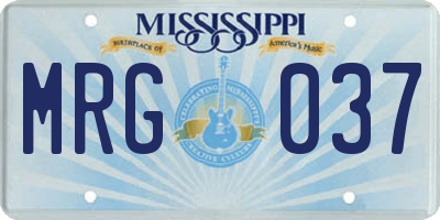 MS license plate MRG037