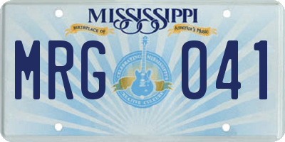 MS license plate MRG041