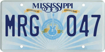 MS license plate MRG047