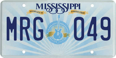 MS license plate MRG049