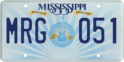 MS license plate MRG051