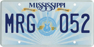 MS license plate MRG052