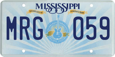 MS license plate MRG059
