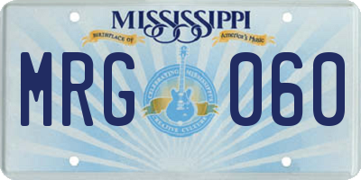 MS license plate MRG060