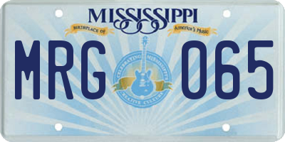 MS license plate MRG065