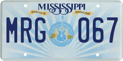 MS license plate MRG067