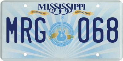 MS license plate MRG068