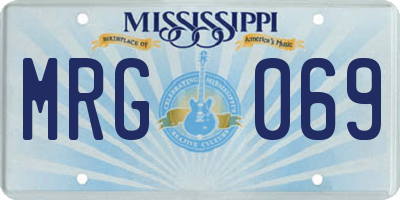 MS license plate MRG069