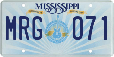 MS license plate MRG071