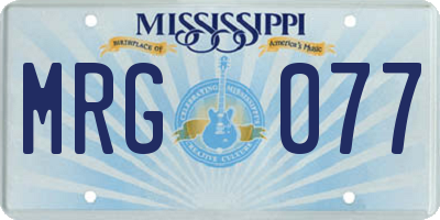 MS license plate MRG077