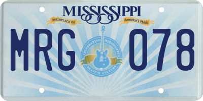 MS license plate MRG078