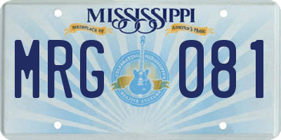 MS license plate MRG081
