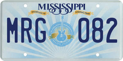 MS license plate MRG082