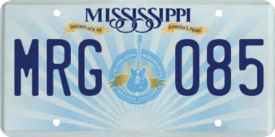 MS license plate MRG085