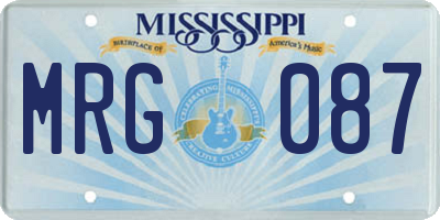 MS license plate MRG087