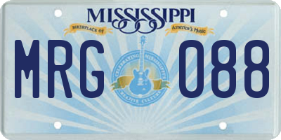 MS license plate MRG088
