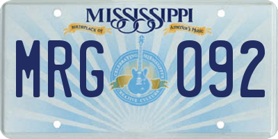 MS license plate MRG092