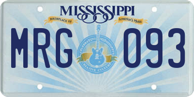 MS license plate MRG093
