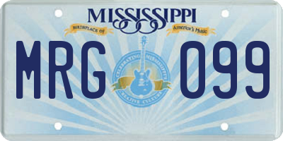 MS license plate MRG099