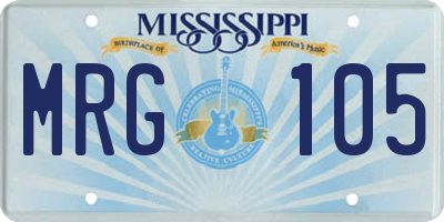 MS license plate MRG105