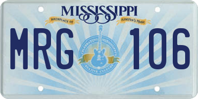MS license plate MRG106