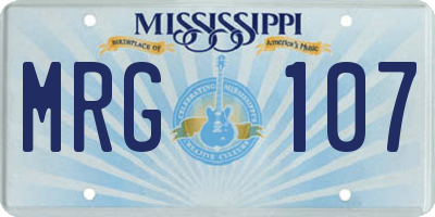 MS license plate MRG107
