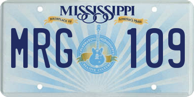 MS license plate MRG109